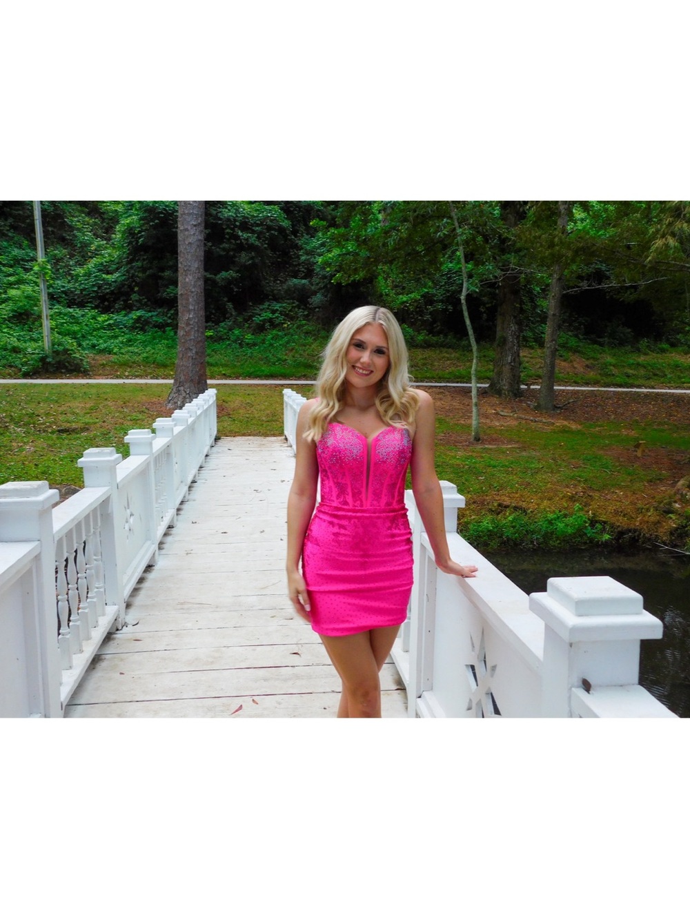 Amarra 88691 Hot Pink Sequin Corset Prom Homecoming Dress Size 00 Formal Gown